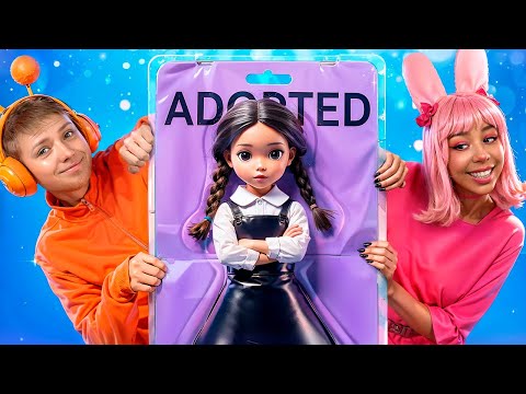 Wednesday Was Adopted by Funny Family | INCREDIBOX SPRUNKI in Real Life | One Colored Challenge