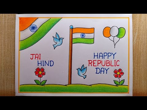 Republic day drawing easy| Republic day poster drawing| Happy Republic day drawing| I Love India