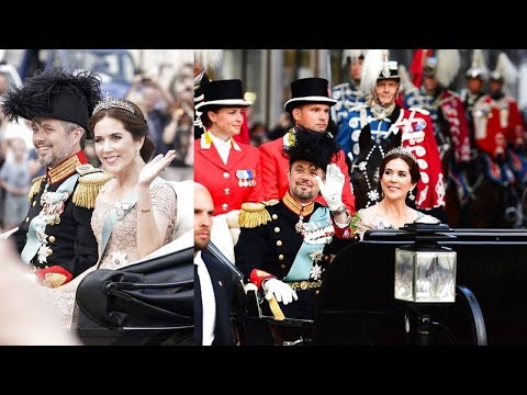 #Konprinsen50 | Crown Prince Frederik and Crown Princess Mary carriage ride through Copenhagen