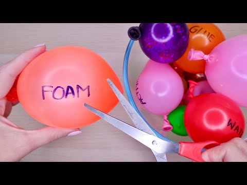 MAKING SLIME WITH BALLOONS! Balloon popping balloon cutting