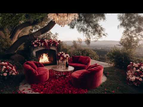 Cozy Outdoor Fireplace  ✨ Valentines Day ASMR | Relaxing Crackling Fireplace Crackling & ASMR