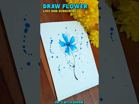 Easy FLOWER 🪻 Drawing | Arts With Arpan #shorts #youtubeshorts #rose #flowers #art