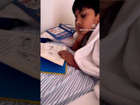 Lazy Saturday Morning.. Got caught reading in bed #reading #kids #cutemoments