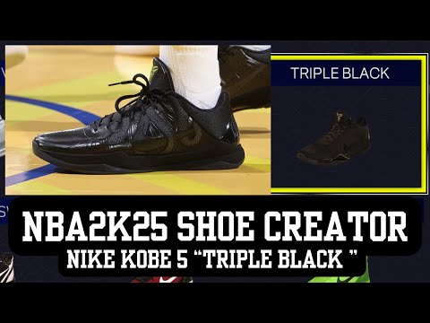 NIKE KOBE 5 "TRIPLE BLACK" NBA2K25 SHOE CREATOR