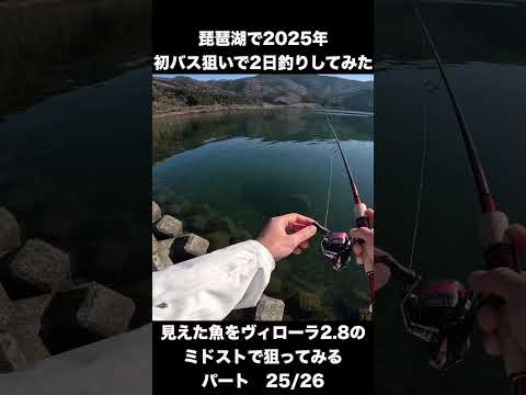 First time bass fishing at Lake Biwa. Aiming for visible bass with Virola 2.8 #bassfishing #bassf...