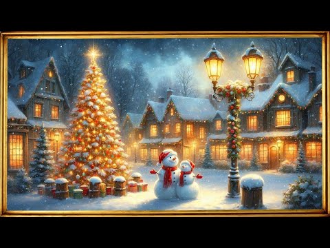 Let It Snow❄️Winter Wonderland | Christmas TV Art Screensaver | Gold Frame TV Art | 4K Holiday Art |