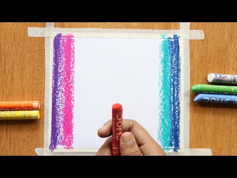 Oil Pastel easy drawing for beginners - evening scenery painting