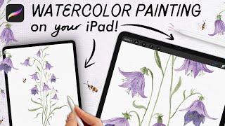 Easy Procreate Watercolor Tutorial | Pretty Wildflowers 🌸 & Bee 🐝