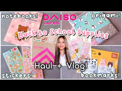 DAISO BACK TO SCHOOL SUPPLIES HAUL + VLOG! (cute stationery!)