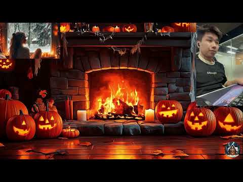 Halloween Fireplace Battle Relaxing Sounds