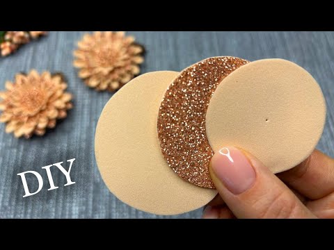 ▶️Super Simple and Beautiful✅How To Make Flowers From Glitter foamiran💕