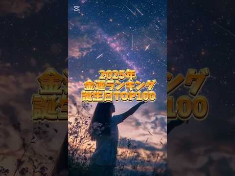 2025年金運ランキング！！誕生日TOP100  #スピリチュアル #金運 #2025 #誕生日#占い#pr