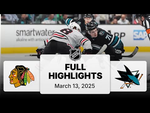 NHL Highlights | Blackhawks vs. Sharks | March 13, 2025