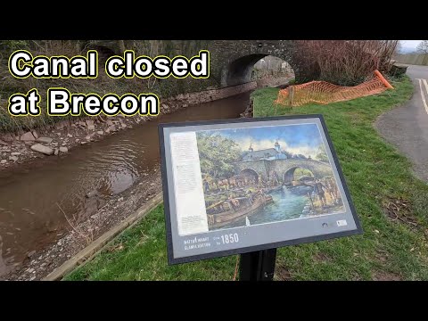 Canal closure at Brecon Basin,  Mon & Brec' Canal, February 2024