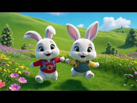 Five Little Bunnies Jumping on the Ground Rhyme Song Kids | Educational Kids Songs