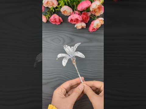 Amazing flower made with aluminum foil #diy #shorts