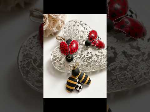 Plastic spoon ladybug abd bumblebees DIY #easycrafts #dollartreecrafts #shorts