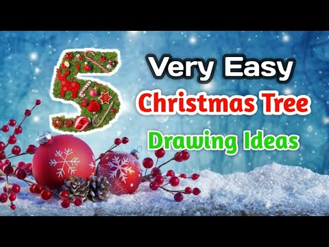 5 Easy Christmas tree drawing / Christmas Drawing/ Christmas Tree Drawing #christmas #merrychristmas