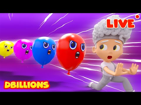 LIVE - D Billions Fun Educational Songs for Kids | Surprise Balloons Pop, Banana with Mini DB