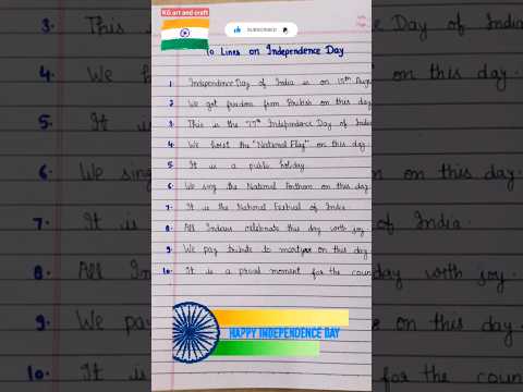 Independence day 10 lines,independence day 10 lines in english #essay @KGartandcraft