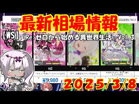 【WS】「「Re:ゼロから始める異世界生活」Vol.3」高額ランキング 3月上旬最新相場価格【ヴァイスシュヴァルツ】