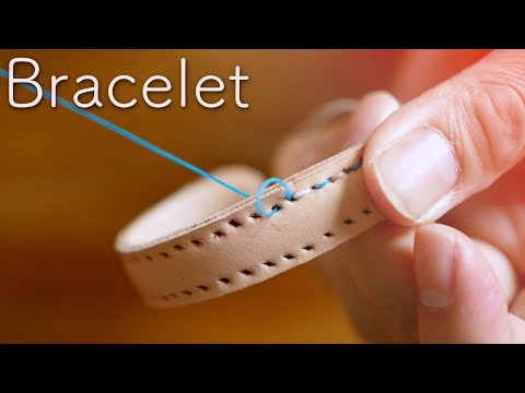 【芯金入り】レザーブレスレットを作ってみよう！　How to make Leather Bracelet!