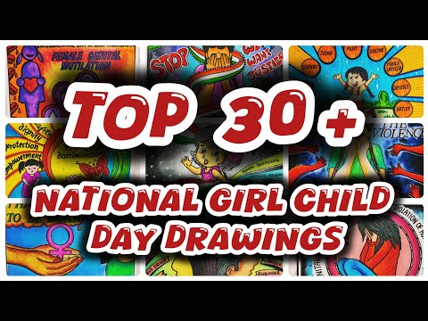 National Girl Child Day Poster drawing easy| Save Girl Child drawing| International Girl Child Day