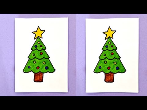 Easy Christmas tree drawing🎄 / Christmas Drawing / Christmas Tree Drawing #christmas #merrychristmas