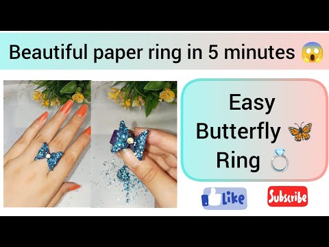 5 minutes me banaye paper se ring💍butterfly ring #trending#viral#youtubevideo #papercraft #jewellery