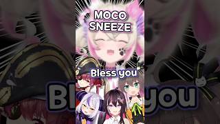 Mococo's Sudden Sneeze in front of JP Senpai's is So Adoreable [Hololive | FUWAMOCO]