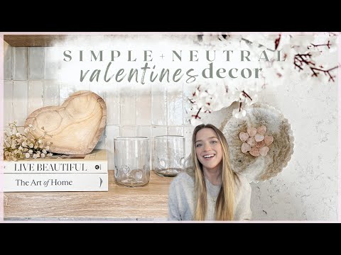 NEUTRAL VALENTINES DECOR for 2024 // pottery barn inspired decor from amazon & homegoods / HAUL