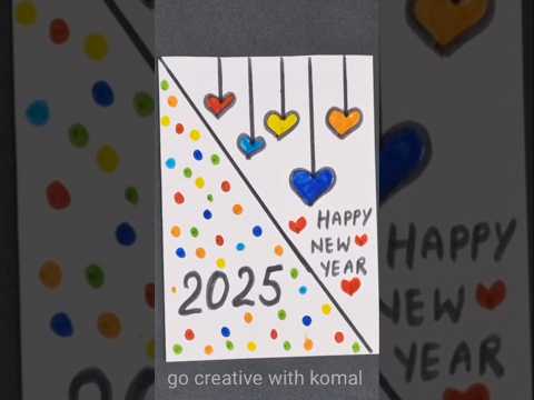 🥰Happy new year🥰 card 2025 / Handmade new year card idea/ How to make new year greeting card #shorts