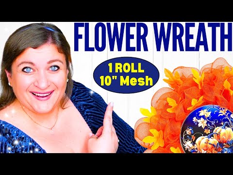 Spruce Up Your Home with a Gorgeous Fall Deco Mesh Flower Wreath!