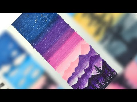 How to Draw Stary Night with ohuhu alcohol markers | Beautiful Scenery Drawing | Bookmark Landscape