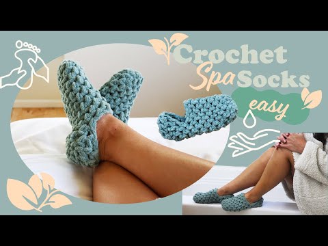 Cozy Crochet Spa Socks \\ A Pampering🌿 Gift 🛀🏼Idea