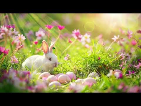 Spring Bunny Easter 2024 Ambience Background Screensaver Flowers Butterflies Calming  Instrumental