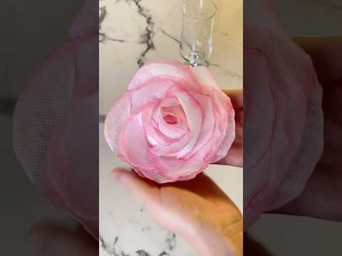 Easy tissue paper 🌹#diycraft #papercraft#paperflower #artshorts #papercrafttutorial #paperart