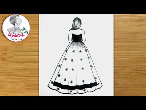 How to draw a girl in beautiful dress / Girl Drawing / Dress Drawing / Pencil Sketch / Art