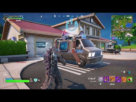 Fortnite gameplay - Oni Mask glitch when rebooting squad members and win a Crowned Victory Royale