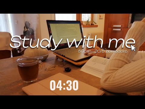 50 MIN POMODORO STUDY SESSION - Study with me for almost one hour with calm chill-lofi music on