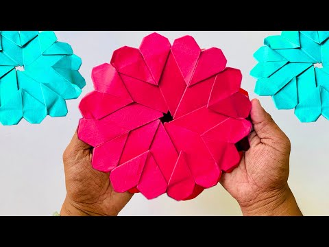 Easy Origami Heart Wreath for your Valentines Day Decoration | Paper Craft