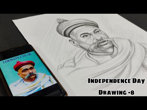 Bal Gangadhar Tilak Drawing step by step, Freedom fighter drawing #freedomfighter