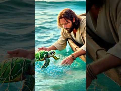 Jesus Rescues the Turtle 🐢🐢#jesus #god #miracle #jesuschrist