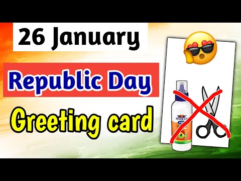 Republic day greeting card/ how to make republic day card/ 26 january greeting card/ Gantantra diwas