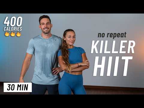 30 MIN CARDIO HIIT Workout - Full Body, No Equipment, No Repeats