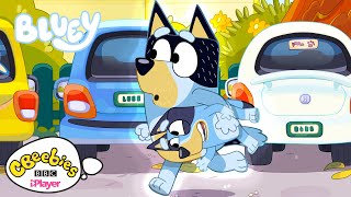 Bluey & Bingo Go To School | Daddy Dropoff | CBeebies | #BackToSchool