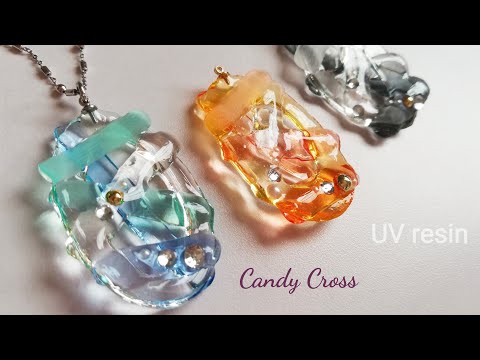 レジン🍬ﾓｰﾙﾄﾞ不要✨キャンディみたいな透明クロスﾍﾟﾝﾀﾞﾝﾄ✨resin accessory/Candy Cross/Clear✨