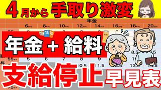 【要確認！】2025年4月から年金の支給停止基準が激変！働きながら年金を受給は絶対にダメ！？よくある質問と支給停止早見表【在職老齢年金/年金改正】