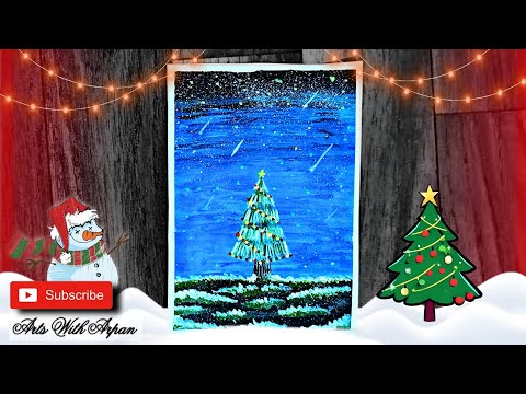 How to Draw a Beautiful Christmas Tree Step-by-Step | Merry Christmas Tree Drawing | Arts With Arpan