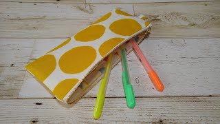 簡単！ペンケース作り方 　裏地付き　マチなし   How to  sew a pencil case DIY